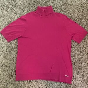 Anne Klein Pink Short Sleeve Turtleneck Top